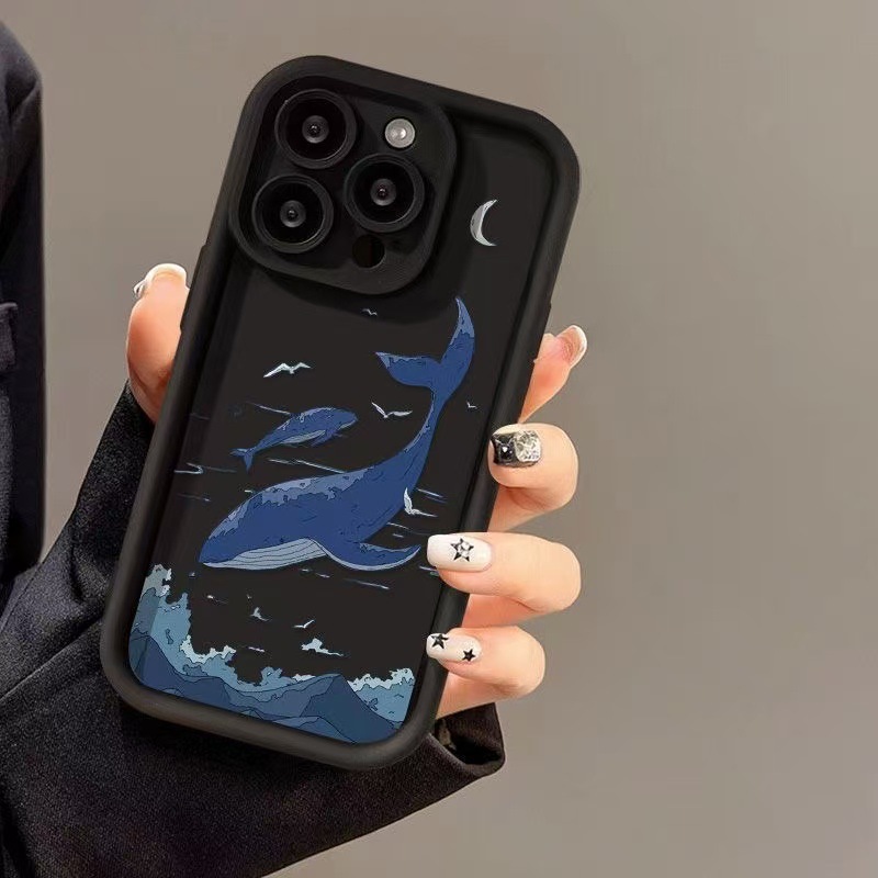 Ballena azul esmeril-negro-cielo