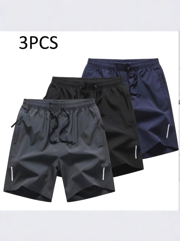 Pantalones Cortos Deportivos para Hombre XXS-3XL de Poliéster con Bolsillo con Cremallera