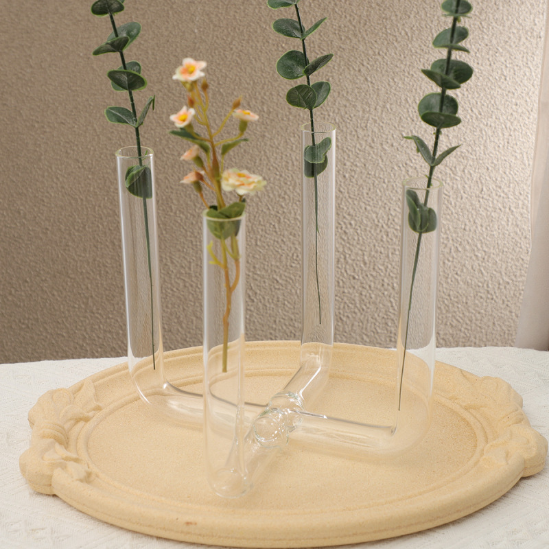 試験管ガラス花瓶小径植物容器シンプルアートレトロリビングルーム装飾フラワーアレンジメントハイエンド|undefined