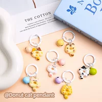 Мультфильм милый пончик кот diy подвеска пружинный кружок конфеты цвет колокольчик аксессуар брелок сумка подвеска