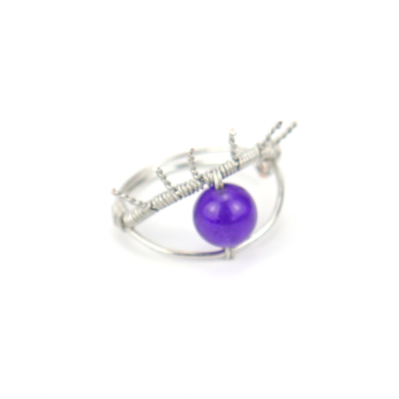 Retro Eye Agate Plating Rings 1 Piece