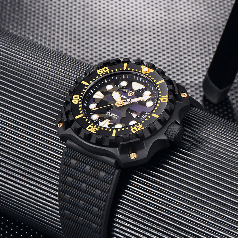 Pagani bojiani PD-YN009 reloj para hombre concha de acero cinta luminosa impermeable reloj mecánico automático