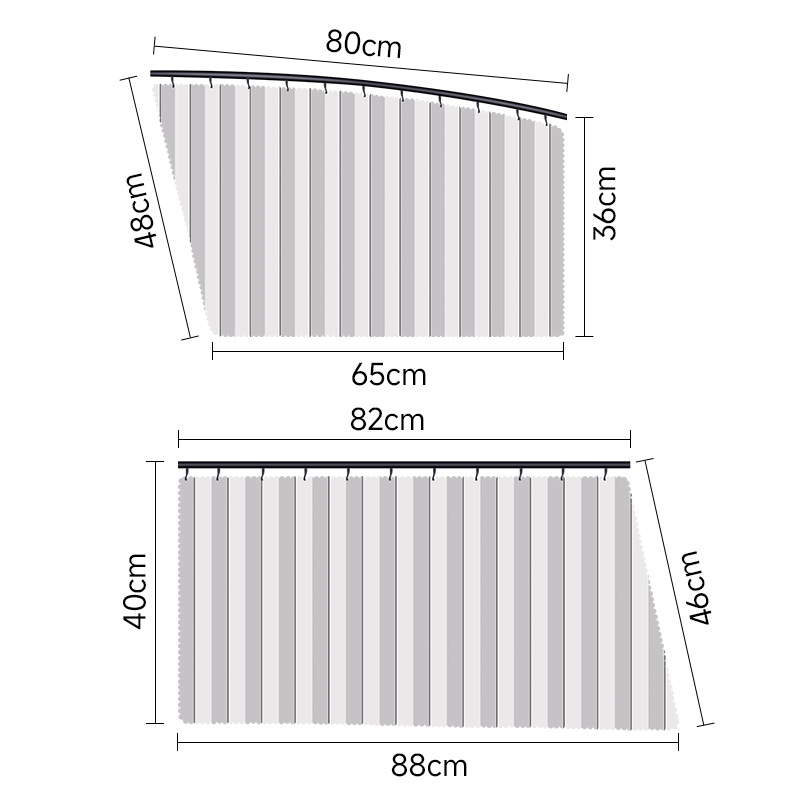 Car Window Sunshade Curtain with Embedded Track, Interior Window Glass Sunshade, Car Sun Protection Privacy Curtain, Cross-Border