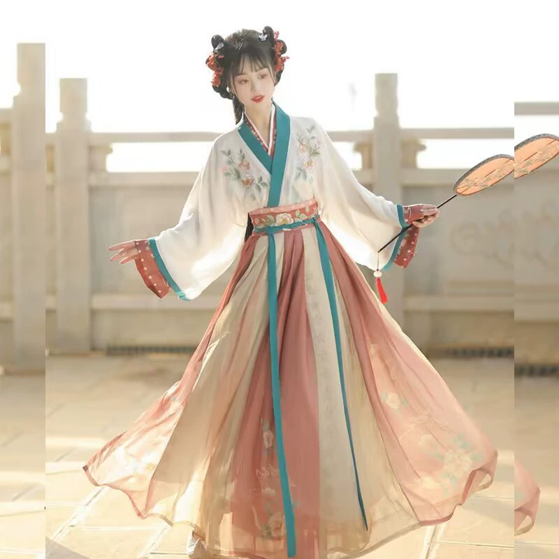Mengsansheng оригинальные Hanfu натуральные товары вышитые взрослые Hanfu женские Jin элегантная талия юбка китайский стиль Повседневная Весна