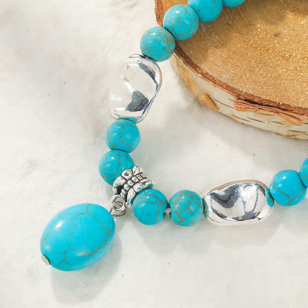 2022 New Fashion Ethnic Style Blue Turquoise Artistic Bohemian Bracelet
