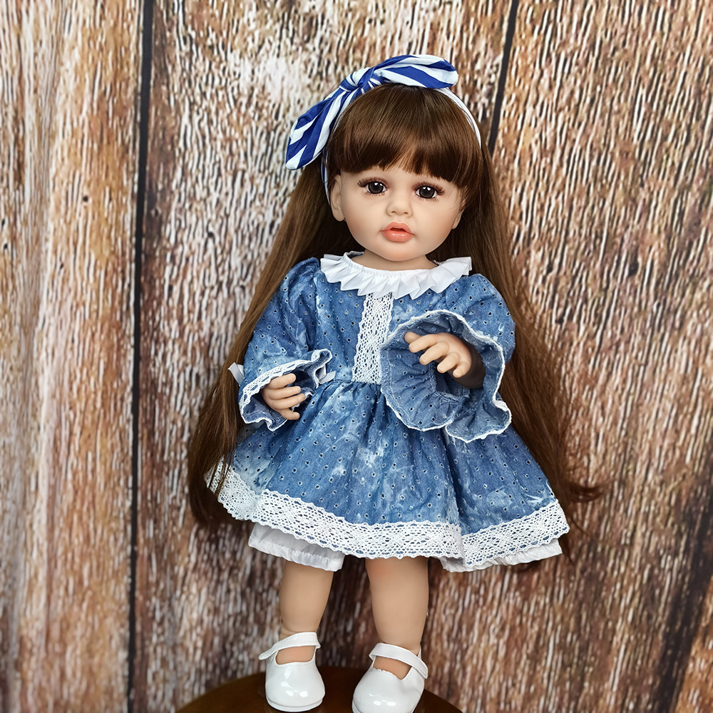 生まれ変わった人形55センチの女の子はシリカゲルをシミュレートして入浴できる人形の赤ちゃんの知育人形のおもちゃを作ることができる