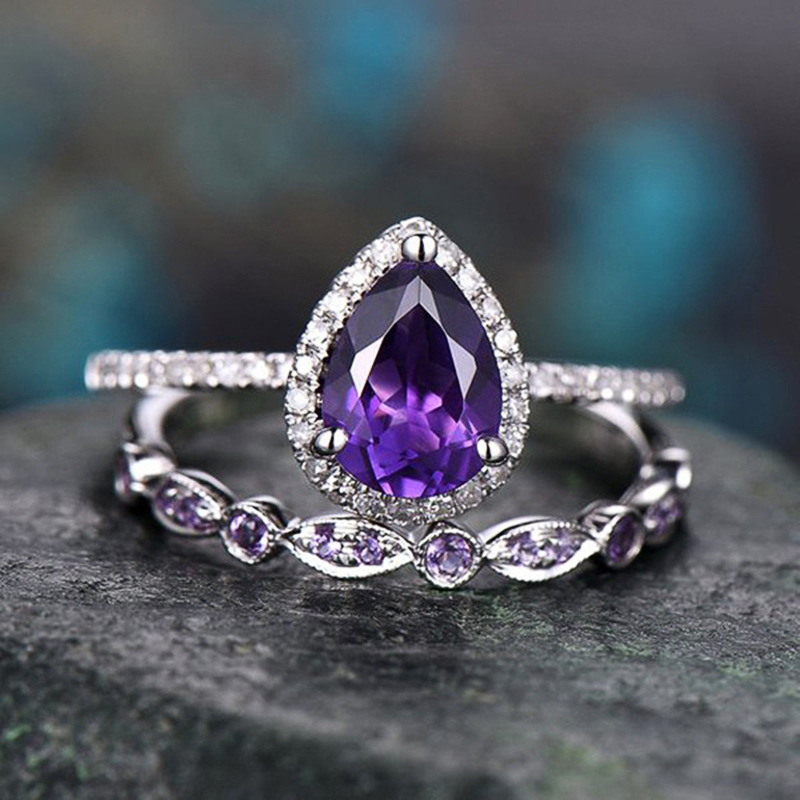 Rings Classification Wholesale Jewelry Elegant Water Droplets Copper Zircon Rings