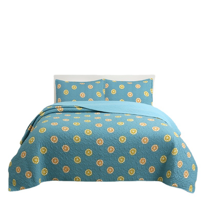 Foreign trade American pure cotton bed cover three piece set live supply Cotton quilted quilt Summer embroidery double air conditioning quilt_voghion.com
