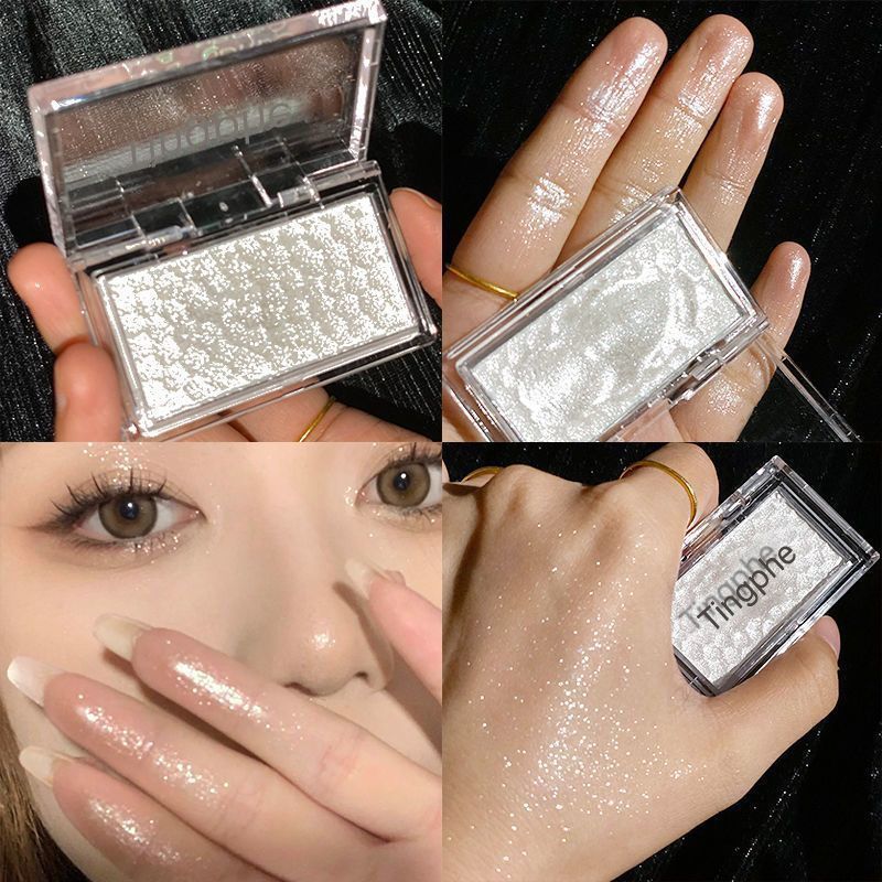 Tingphe Small Ice Cube Potato Puree High-Gloss Pearlescent Shimmer Highlighter Powder Student Eyeshadow Contouring Palette Cross-Border