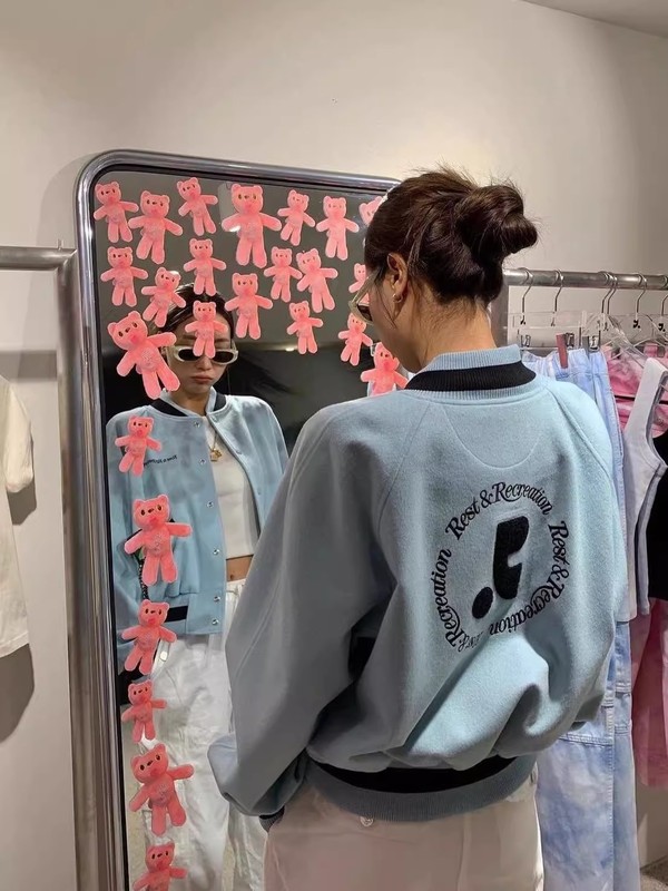 韩国RestAndRecreation棒球服外套女rr毛呢棒球服宽松情侣25新款|undefined