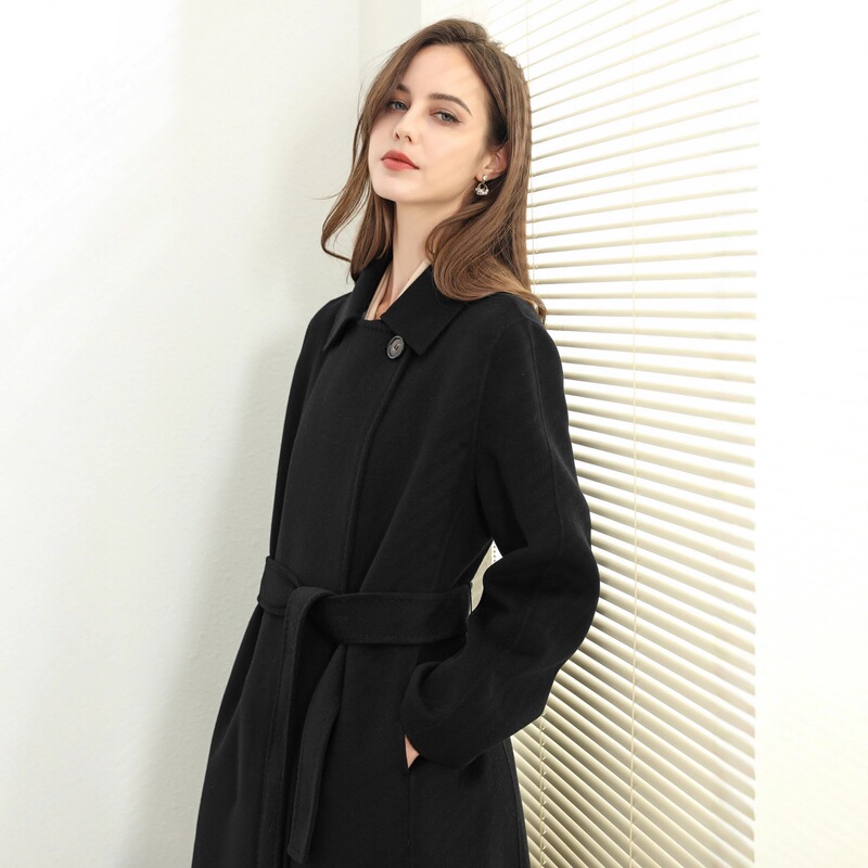 Max pure cashmere coat cielo classic one-button tie-up extra-long double-sided cashmere coat for women mara Max pure cashmere coat cielo classic one-button tie-up extra-long double-sided cashmere coat for women mara