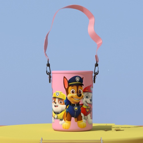 Children's thermos cup cover, diving material, elastic cartoon anti-fall water cup bag, cross-body student water bottle bag wholesale