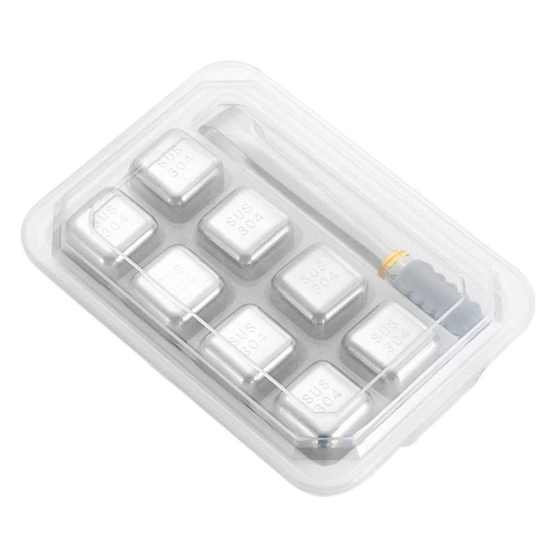 304 Нержавеющая сталь Карман для льда Металлический квадратный блок льда Пиво Ледяной камень Виски-бар Быстрозамороженный карман для льда