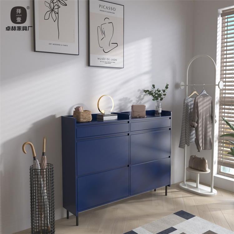 사파이어 블루 신발장 길이 120 폭 28 높이 110cm 페인트 내부