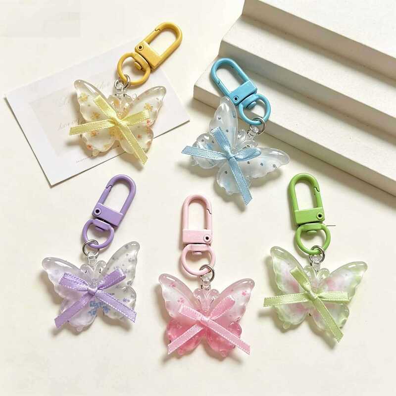 Colorful Buckle N22 New Spring/Summer Clear Super Fairy Butterfly Keychain ins Fresh and Sweet Girl's Heart Schoolbag Pendant for Best Friends