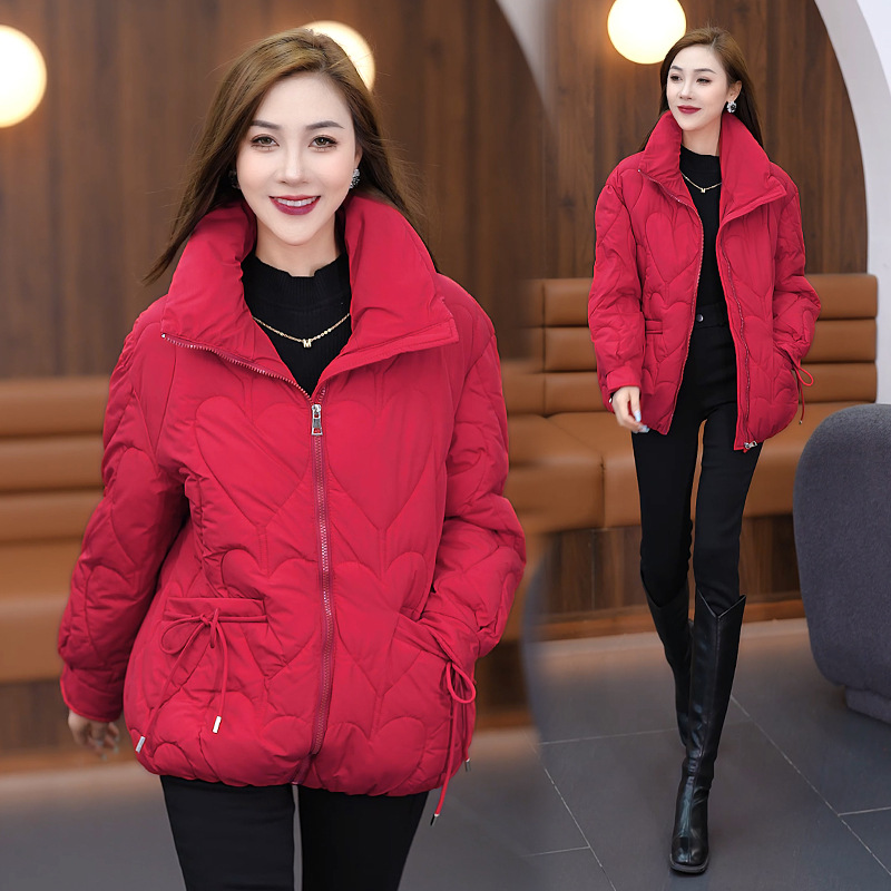 2024 invierno ropa de algodón de pluma de mujer ropa de pan holgada coreana ropa de algodón de cuello vertical abrigo de algodón cálido chaqueta gruesa image 6