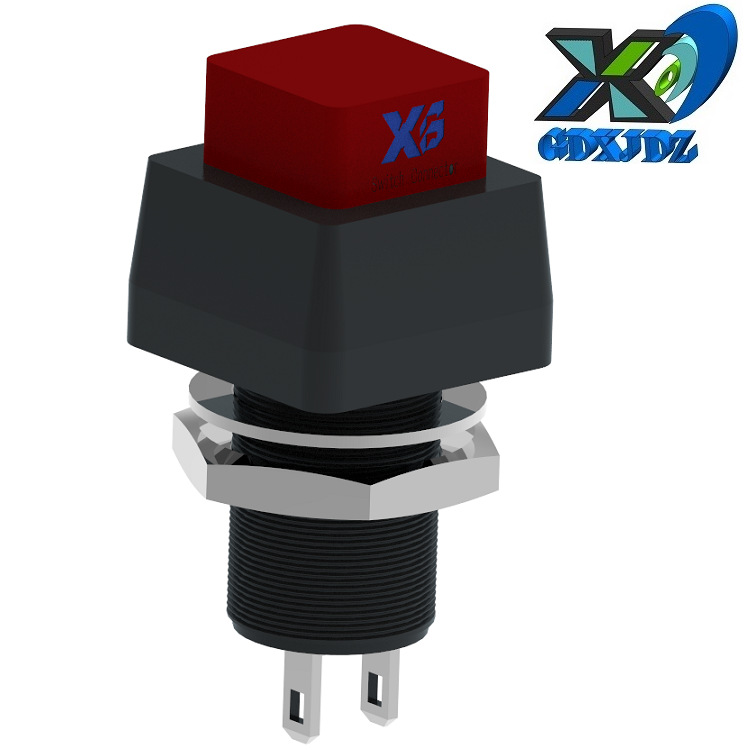 方形自锁开关大电流 方头按键开关带螺母 大电流立式按钮开关方形
