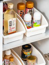 日本进口调料瓶收纳盒橱柜带轮塑料冰箱桌面整理盒零食杂物收纳筐
