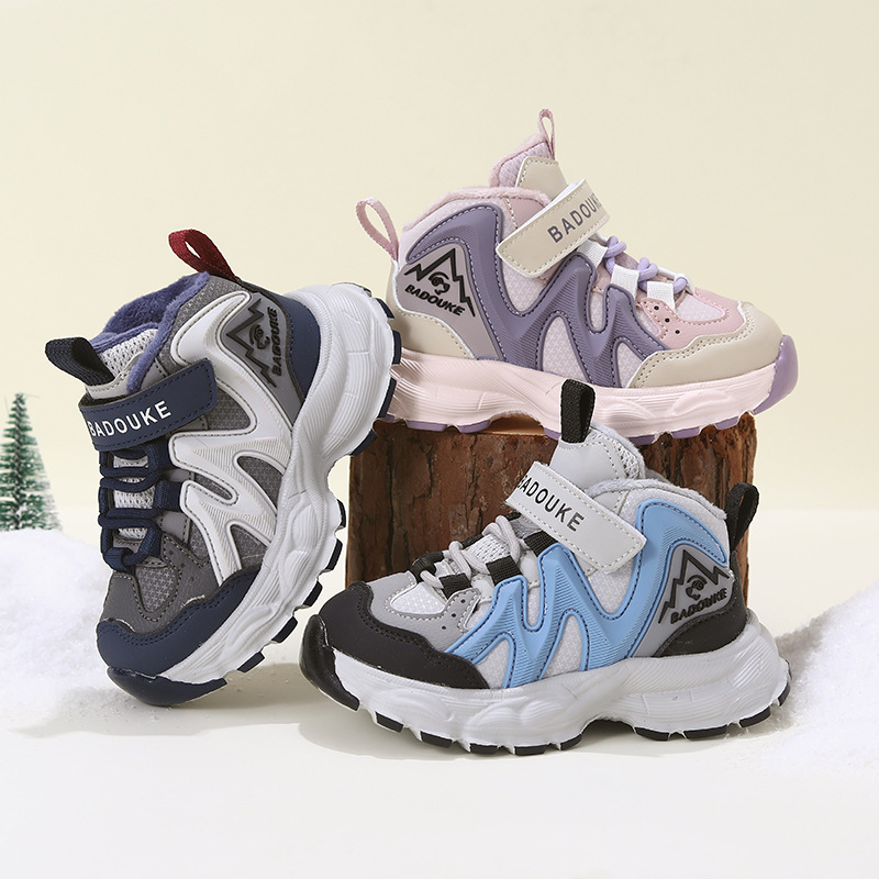 冬季新款2025男女宝1-7岁薄绒棉鞋户外运动保暖休闲鞋厂家直销