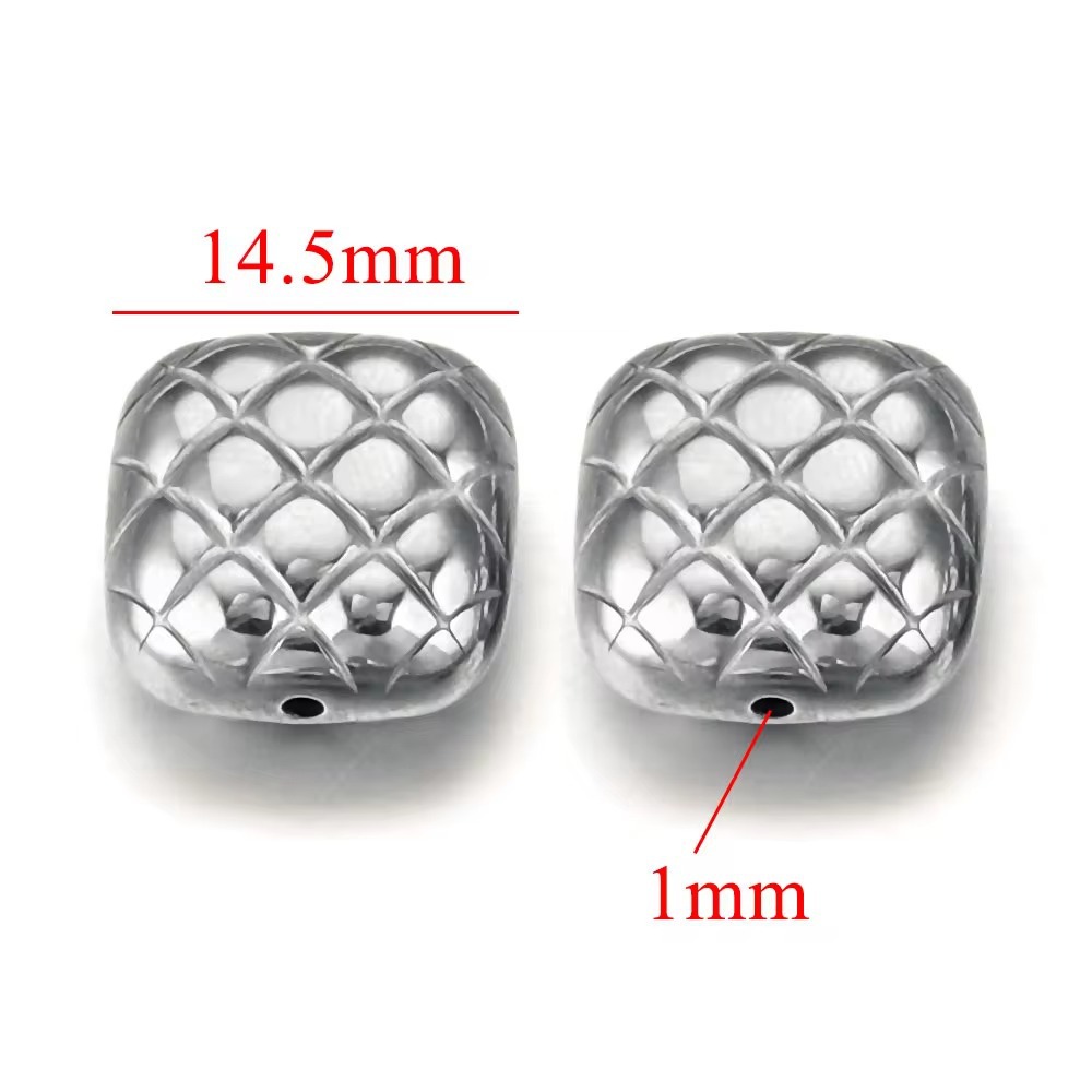 Perforación de acero inoxidable gran agujero diafragma de perlas de oro 18K colgante collar perlas DIY joyas pulseras al por mayor