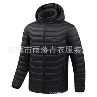 跨境新款四控二十五区发热棉衣USB连帽户外保暖电热棉衣工厂批发