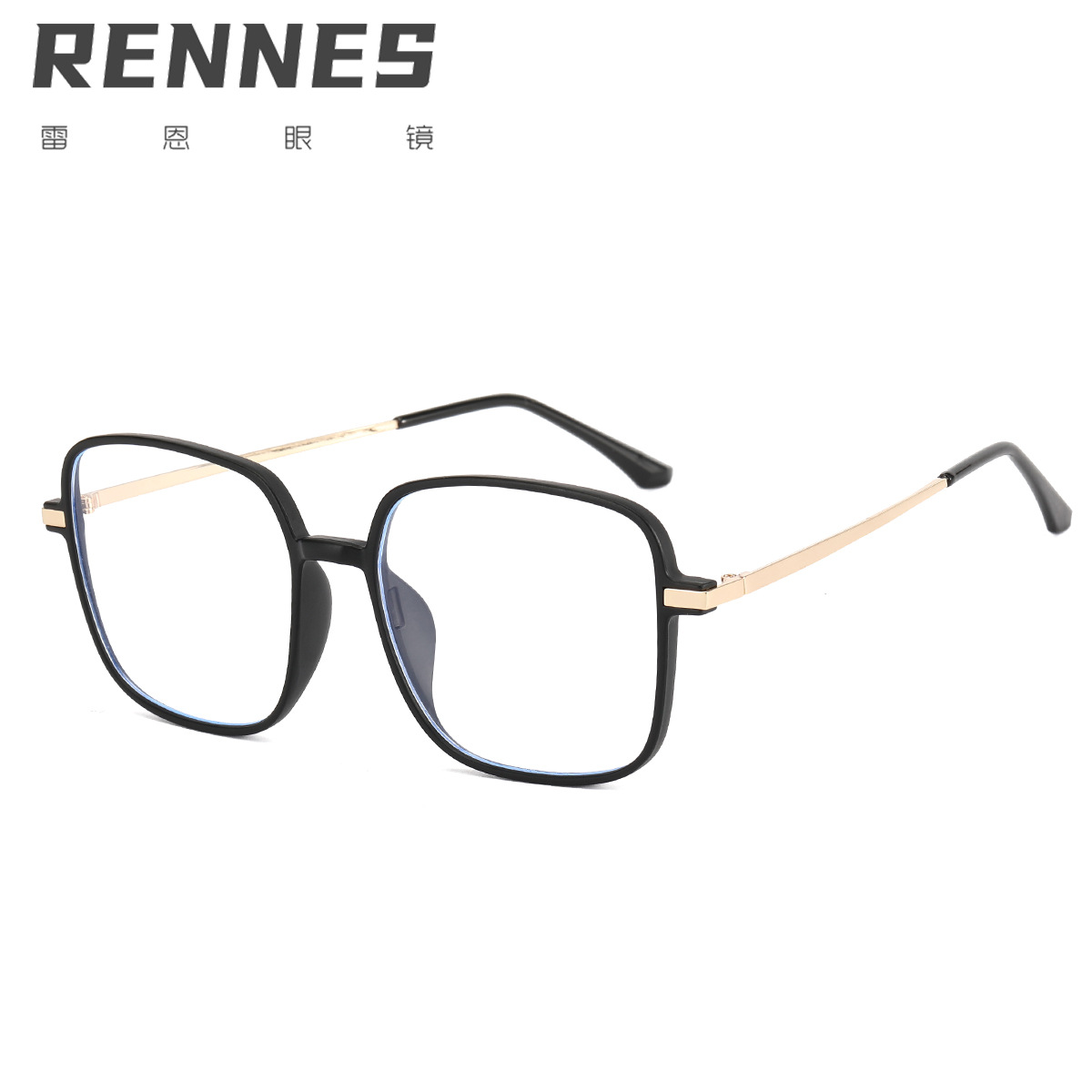 2021 nueva caja gafas lisas anti-Blue Ray anti-radiación gafas de Marco grande para hombres y mujeres Marco de gafas puede equiparse con miopía 9307