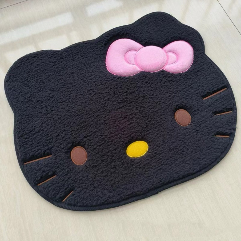 Cartoon Hello Kitty Floor Mat Imitation Cashmere Living Room Bedroom Decoration Non-Slip Cooling Bathtub Bathroom Absorbent Car Floor Mats