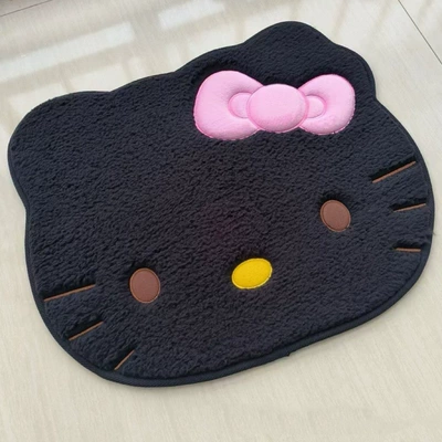 Cooling Bathtub Bathroom Absorbent Car | Avtomobil döşəmə paspasları - black-hello-kitty-flat-imitation-cashmere-4060cm-skin-friendly-imitation-cashmere