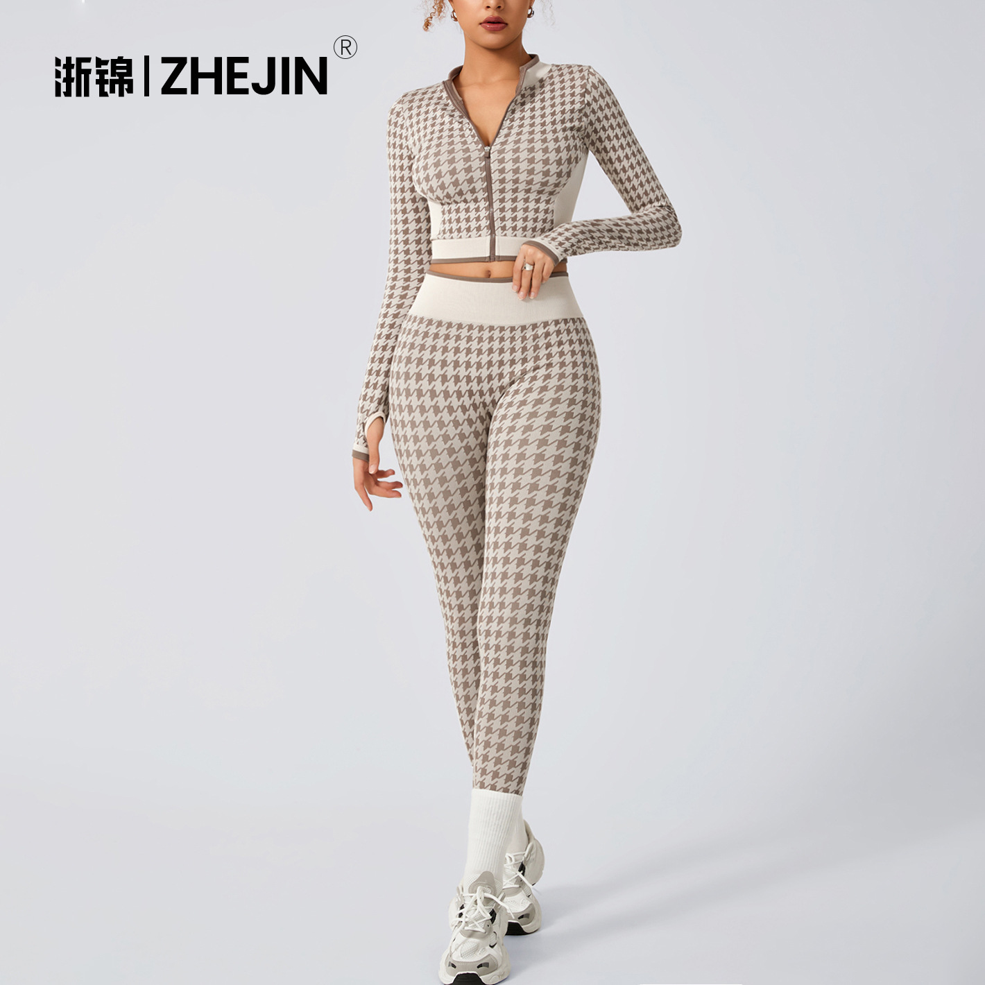 저장진 크로스보더 하운드투스 스포츠웨어 재킷 요가복 하이엔드 여성 피트니스 캐주얼 여성 하이웨이스트 요가 바지