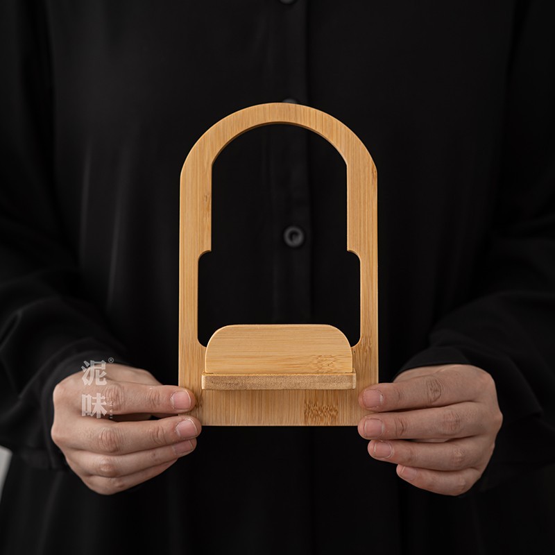 Combinación multifuncional transfronteriza Soporte de pastel de té Soporte de teléfono móvil Soporte de exhibición de té Decoración de bambú Piezas de Ceremonia de té