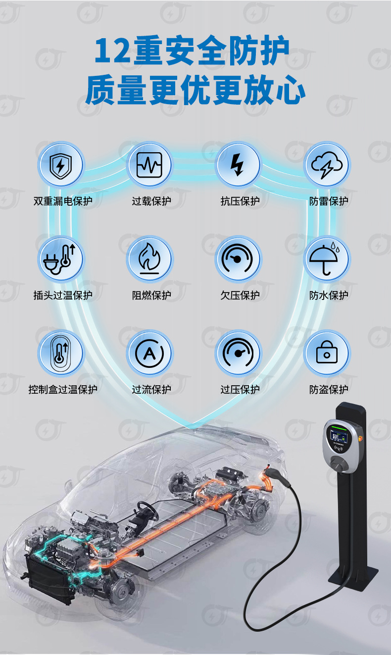 16A European Standard Wall-Mounted Charging Pile New Energy Vehicle Ac 11Kw380-400V Ac Household Charging Pile