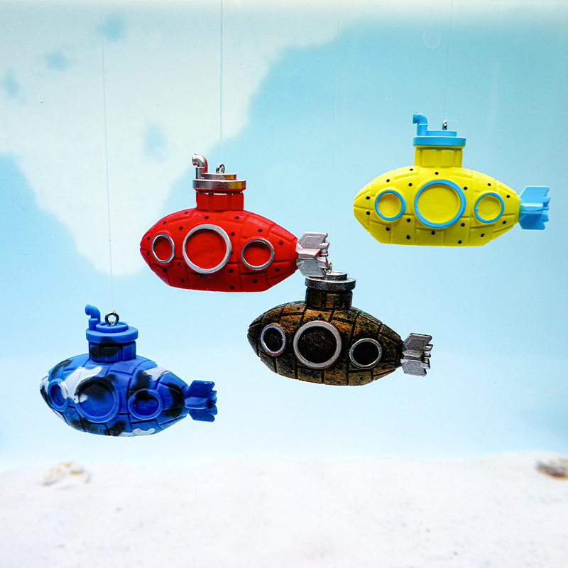 Buzo Blue Fatty Floating Mini Submarine Visualización de peceras Mundo submarino Decoración de peceras