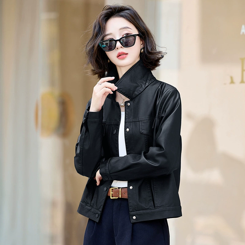 Осенняя модная куртка из PU для подростков, бренд , цвета Stuck/Black/Red, размеры M-2XL