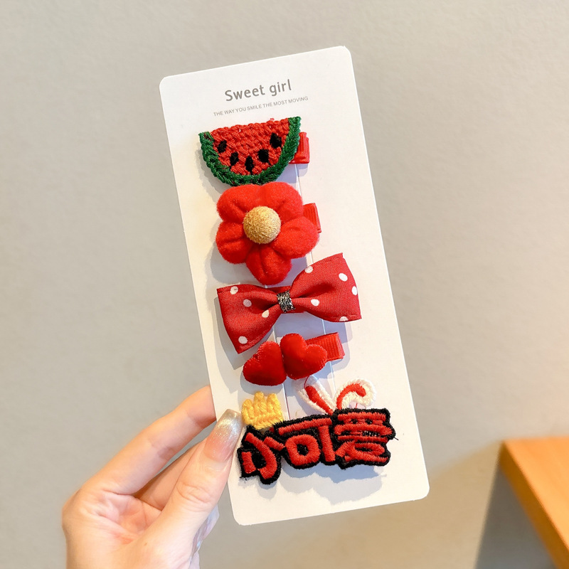 Horquilla de bebé de año nuevo, clip de pelo de sudor, tocado de bebé de niña, horquilla de lanugo para niños que no lastima el cabello, accesorios para el cabello de año nuevo