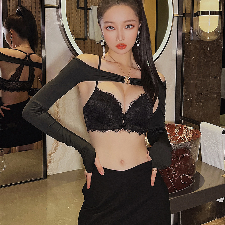 8138 caliente nueva moda sexy hebilla delantera belleza espalda push up cómodo pequeño pecho ropa interior de las mujeres sujetador traje