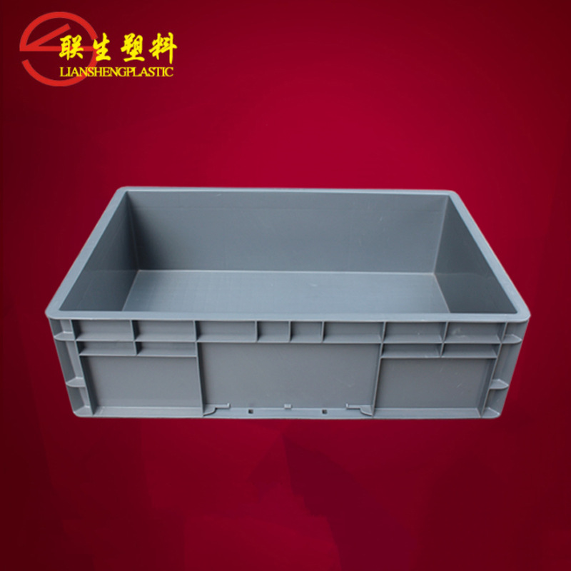 EU4616广东仓储全新料塑料EU箱汽配欧标箱600*400*175mm密封