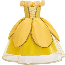 2023貝爾公主裙女童生日舞會美女與野獸寶寶洋氣連衣裙六一表演裙