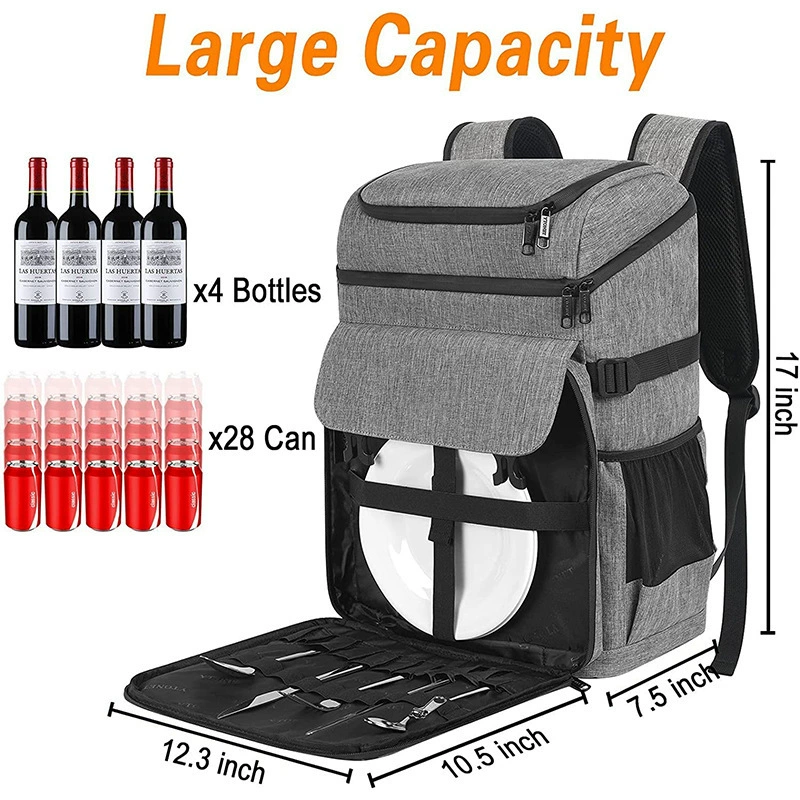 Изолированный рюкзак большой емкости для улицы, охлаждаемый рюкзак для фруктовых напитков, изолированная водонепроницаемая герметичная охлаждаемая сумка на 30 банок