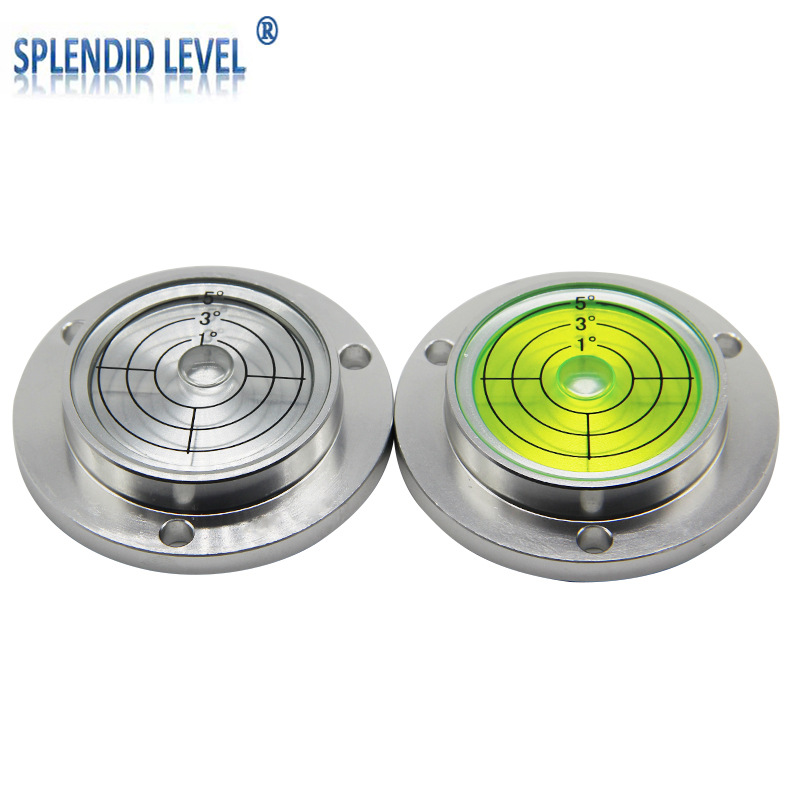 气泡水平仪水准仪水准器水平泡珠带法兰金属圆水平器便携测量