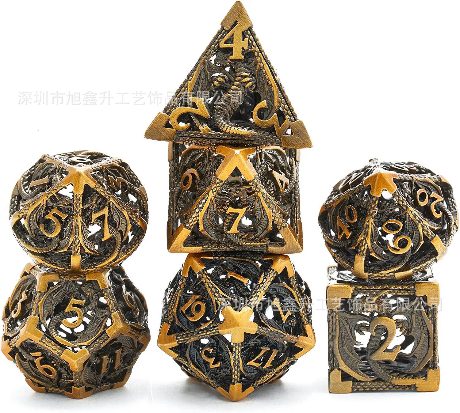 Kesulu metal hueco dragón Dados DND dragón y ciudad subterránea corriendo grupo juego de mesa multi-Cara dados digitales al por mayor D20