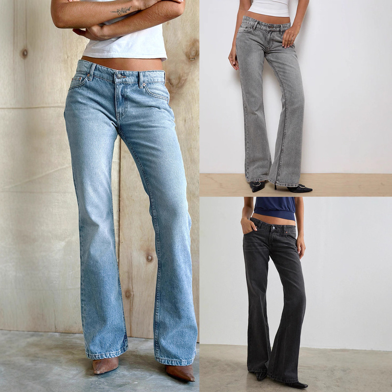 European and American Fashion Stylish Low-Waist High-Elastic Denim Pants Ins Trendy Slim-Fit Slimming Denim Pants European and American Fashion Stylish Low-Waist High-Elastic Denim Pants Ins Trendy Slim-Fit Slimming Denim Pants
