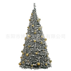 金珠植毛アマゾン国境を越えた新型折り畳み伸縮クリスマスツリー多規格ホテルのショーウインドーにクリスマスツリーを展示する