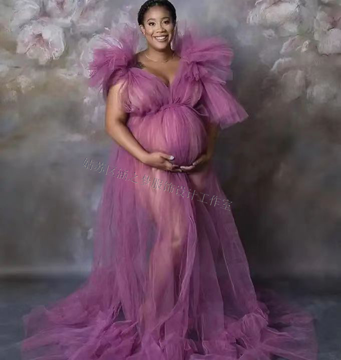 Cross-border European and American Foreign single studio photography dress pregnant women sexy mesh evening dress AliExpress hot sale wholesale women Cross-border European and American Foreign single studio photography dress pregnant women sexy mesh evening dress AliExpress hot sale wholesale women