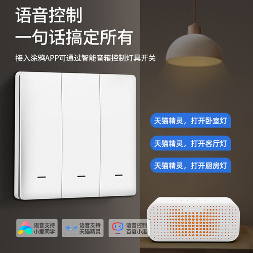 Zhengshang B1 Tuya smart switch ZigBee wireless remote voice panel tuya European standard alexa Google