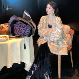 国风外套半裙套装秋冬复古保暖古风元素半身裙绵羊绒有吊牌有领标