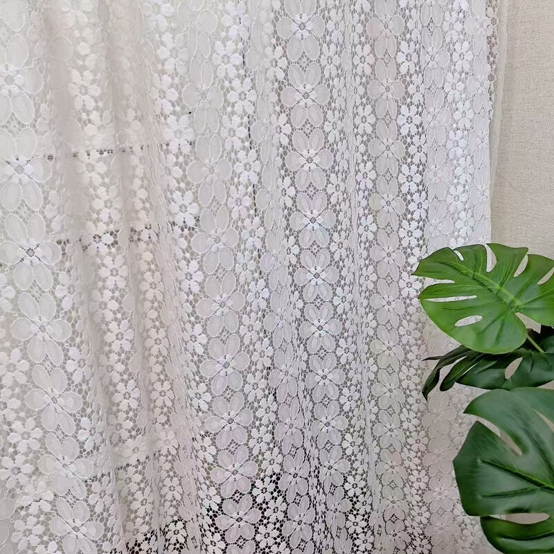 Curtain lace fabric, wedding white sheer curtain, dessert table tablecloth, mesh wedding props, dust cover