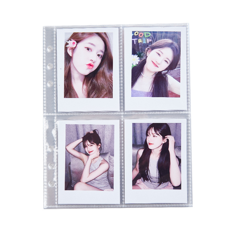 Libro de tarjetas Página interior Persiguiendo estrellas Idol Tarjeta pequeña de almacenamiento 4 cuadrículas 3 pulgadas Una cuadrícula de palacio de seis hoyos Alta transparencia Álbum Polaroid Página interior