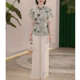 2025新款妈妈装国风夏装时尚中老年女装洋气T恤小衫上衣服两件套