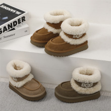 2024冬季新款女儿时尚毛毛棉鞋中大学生加厚雪地靴儿童鞋批发