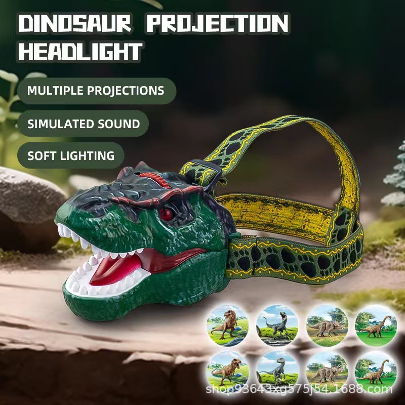 Explosiones transfronterizas de dinosaurios cabeza lámpara proyector luz música niños nuevos productos puzzle juguetes al por mayor image 1